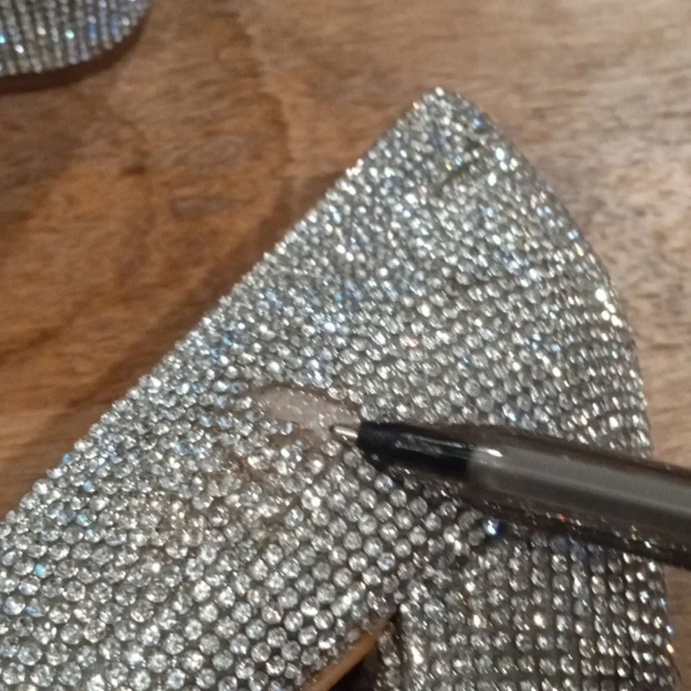 BAMBOO Sparkling Silver Heels
